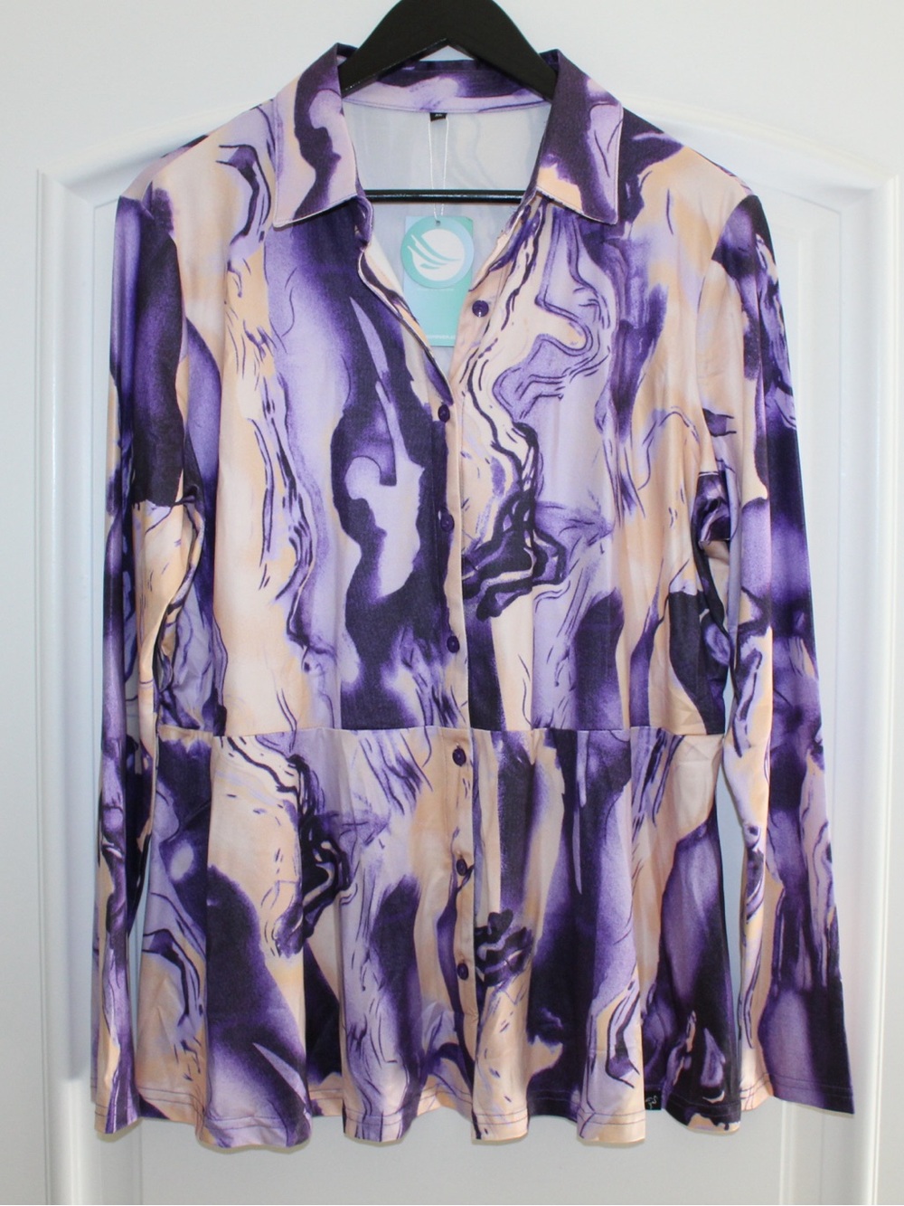 Purple and peach blouse (women’s XL) (NWT)